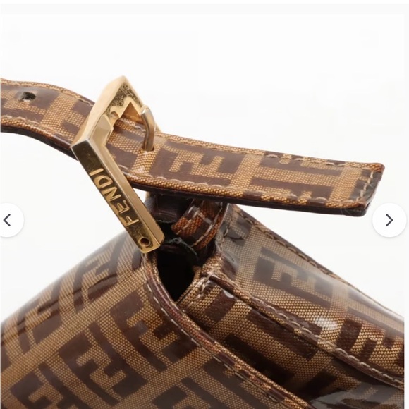 Authentic Fendi Zucchino Mamma Baguette Coating Canvas Shoulder bag Brown - Picture 10 of 12